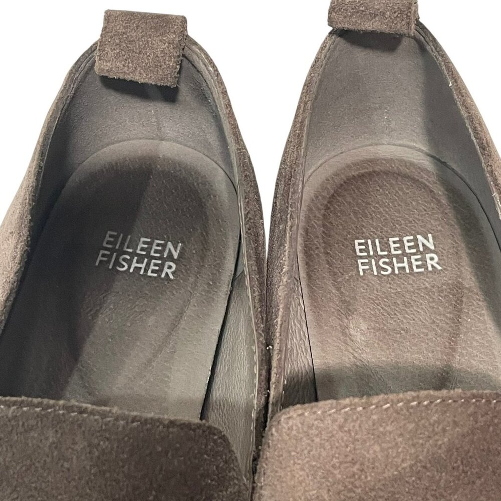 EILEEN FISHER Embrace Gray Suede Slip On Loafers Sz 9 Classy Comfort Office - Picture 6 of 9